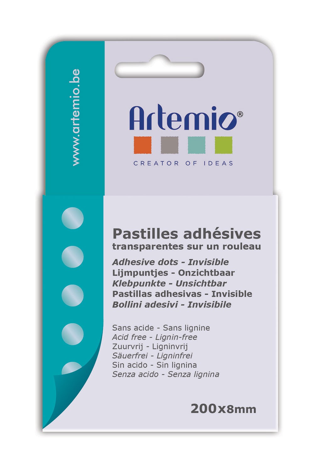 200 pastilles repositionnables de colle 8 mm - Artemio