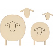 2 silhouettes moutons en bois - Artemio