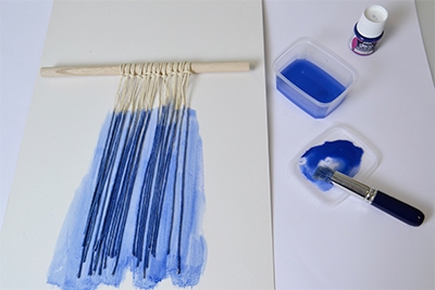 Peindre de la corde macramé avec un dégradé - Blue Ethnic Artemio